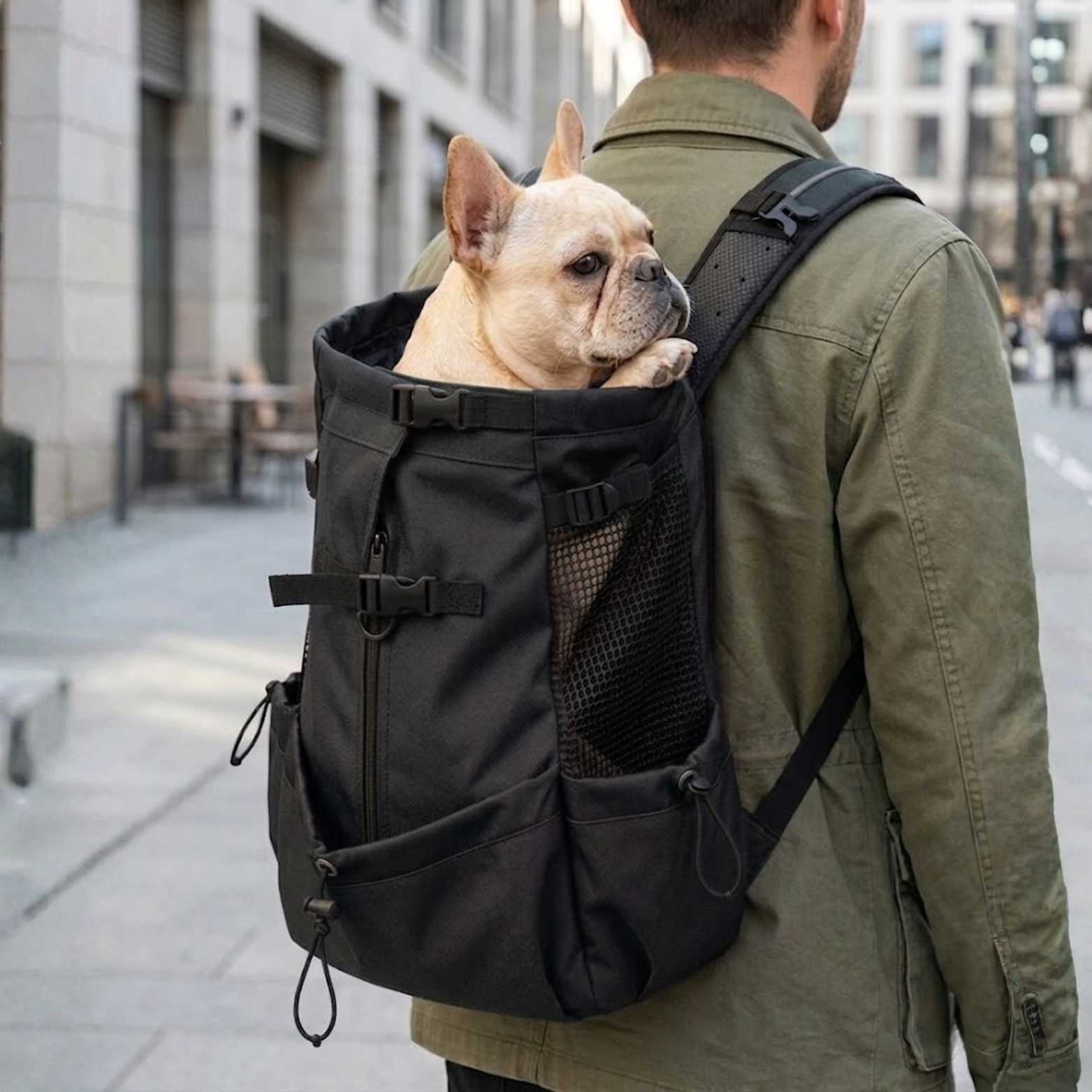 Dog Carrier Backpack Breathable Mesh Pet Travel Bag with Adjustable Shoulder Straps