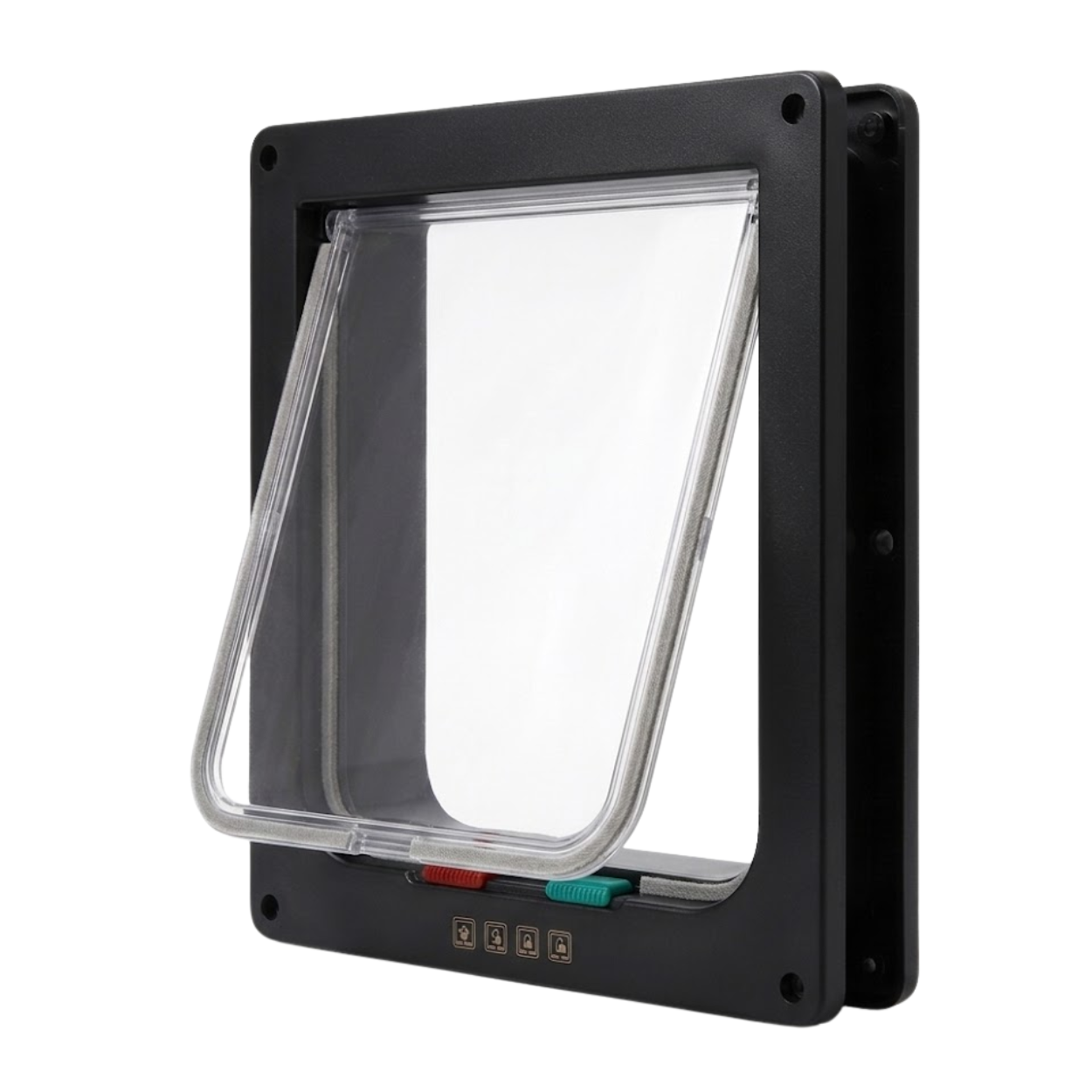 Cat Flap Door ABS Plastic 4 Way Locking Security Pet Gate for Dogs and Kittens