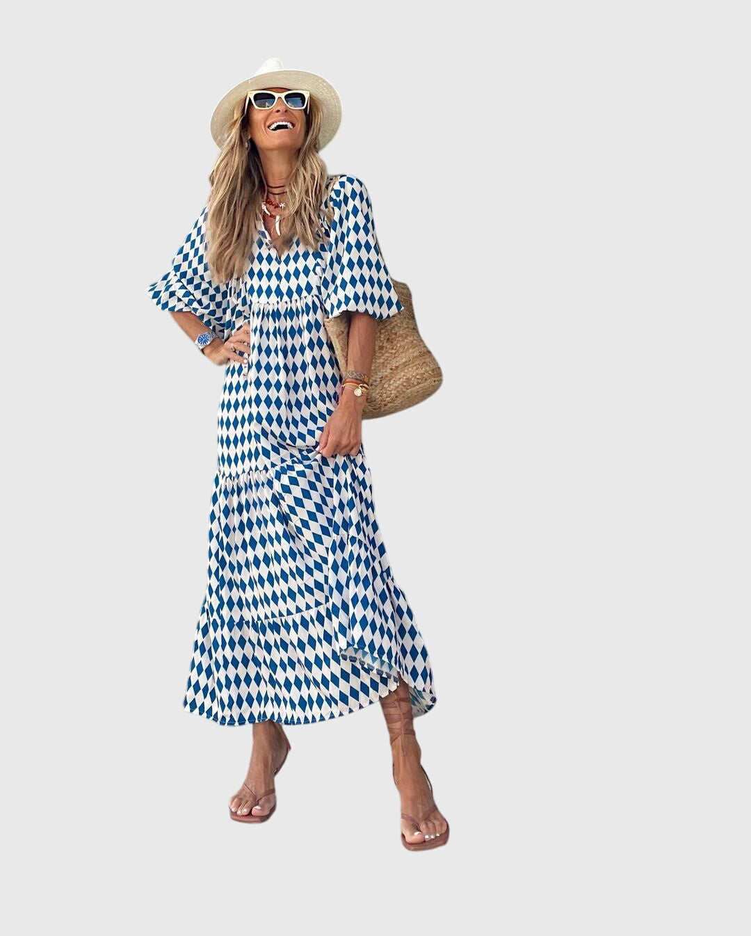Bohemian maxi gown | printed relaxed fit long dress