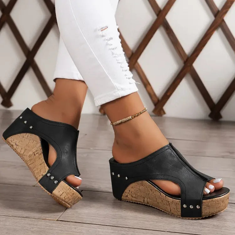 Women's sandals - slide platform wedge daily walking