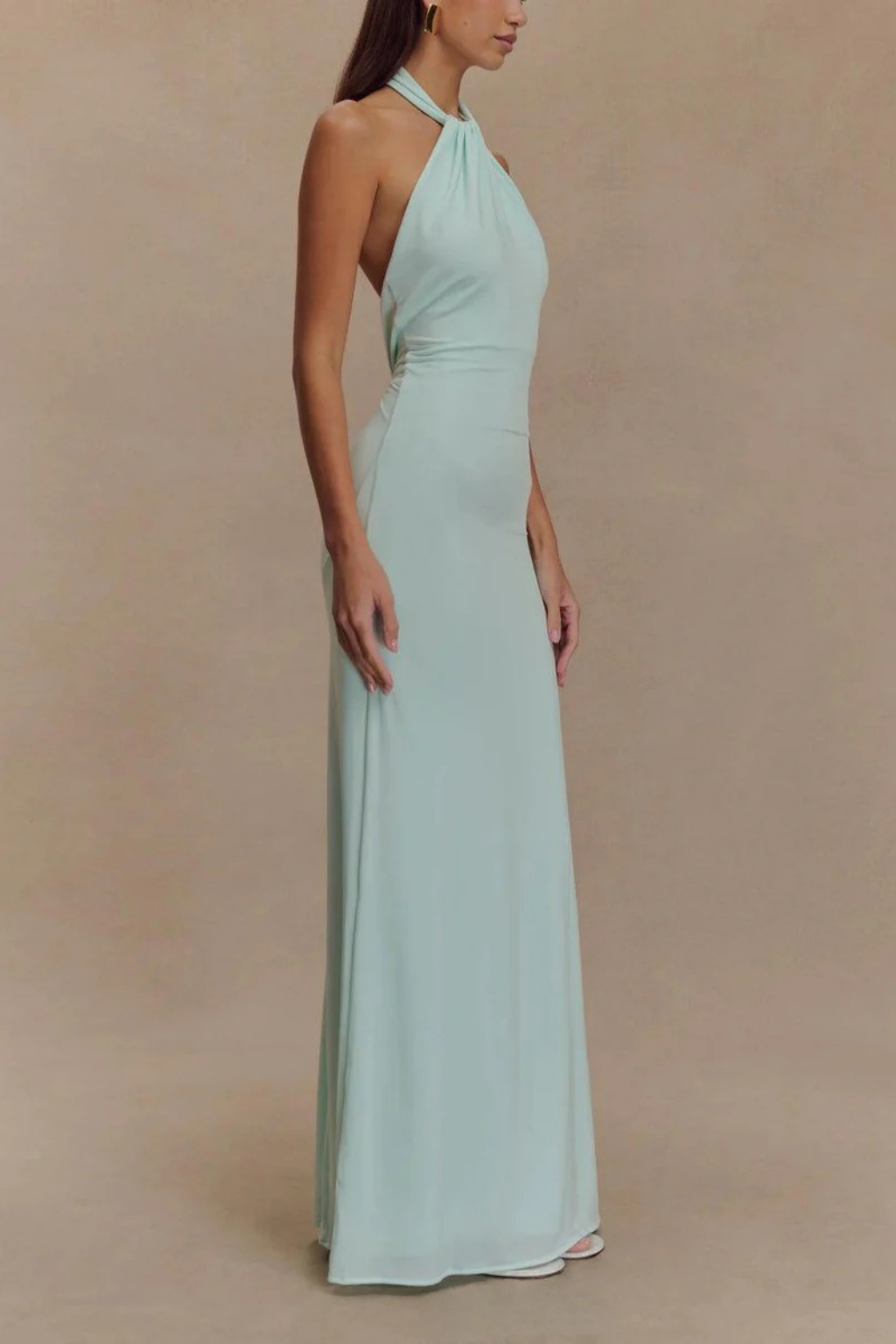 Off Shoulder Maxi Dress Bell Sleeve Lace Cuff Smocked Waist Evening Occasion Dress