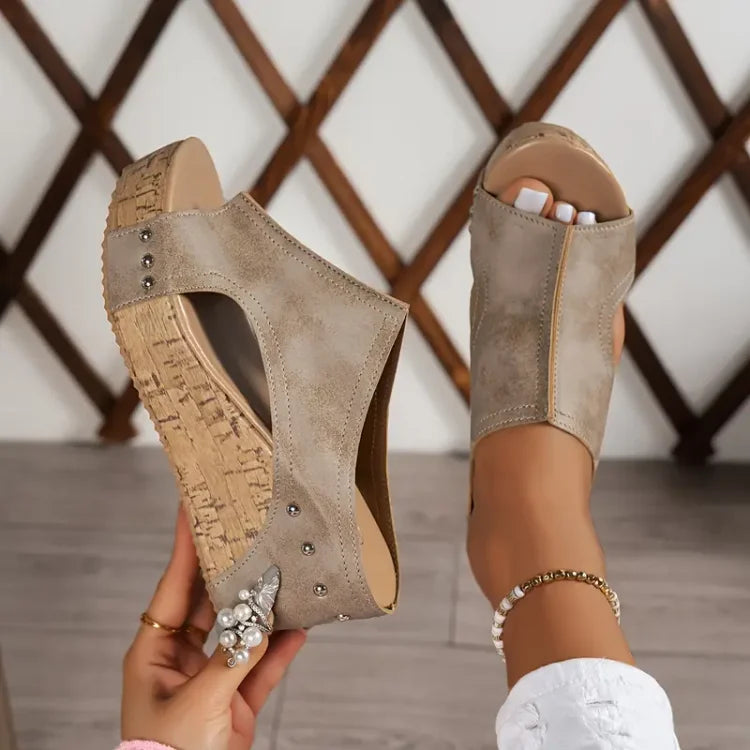 Women's sandals - slide platform wedge daily walking
