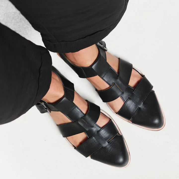 Women’s flat sandals — woven leather straps | casual daily wear