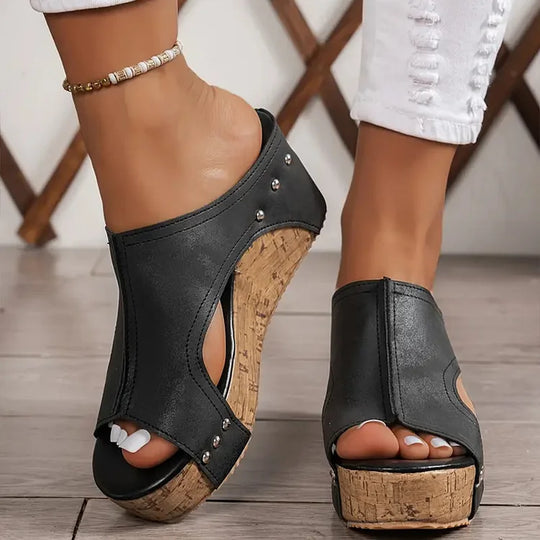 Women's sandals - slide platform wedge daily walking