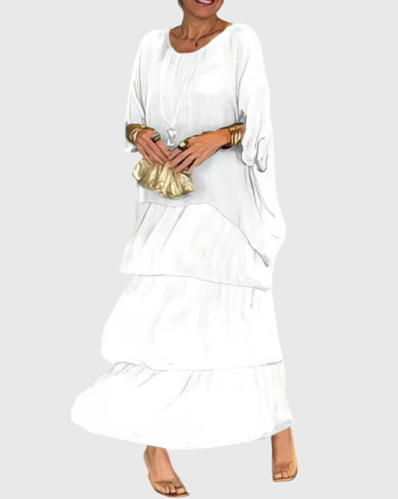 Women’s long dress — relaxed fit button up | wedding formal events