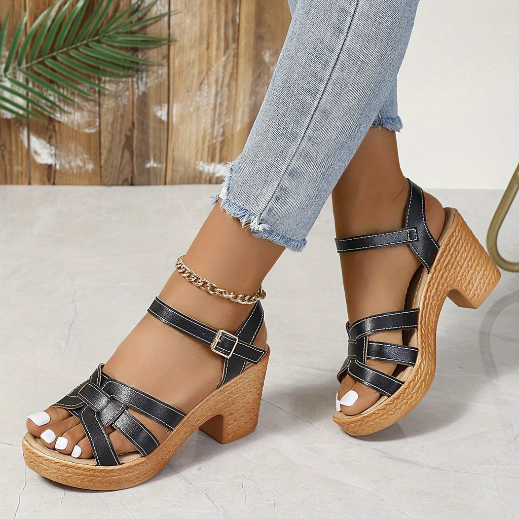 Women's Wedge Sandals Strappy Open Toe Cushioned Platform Lightweight Walking Shoes