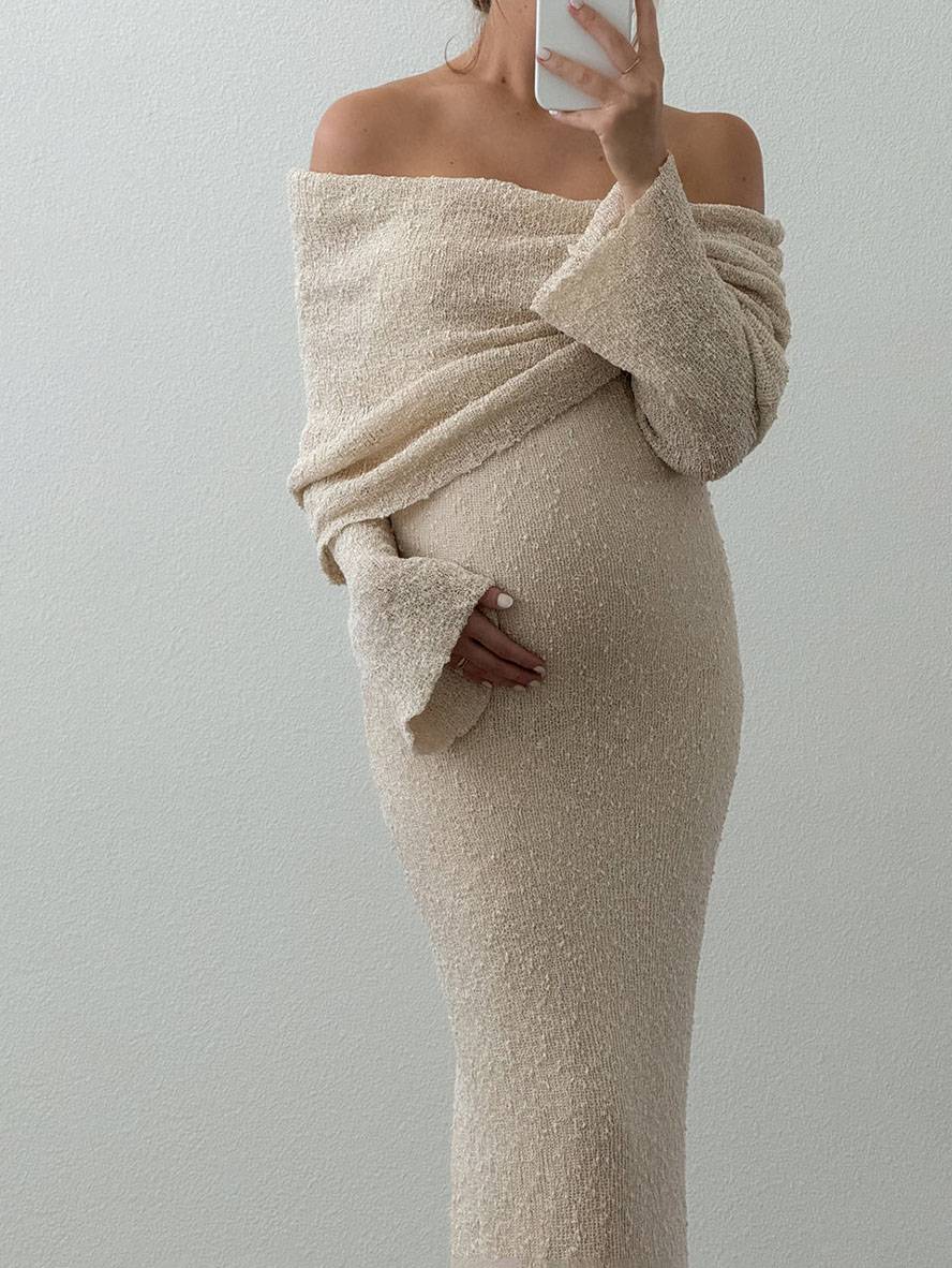 Long Sleeve Maternity Maxi Dress