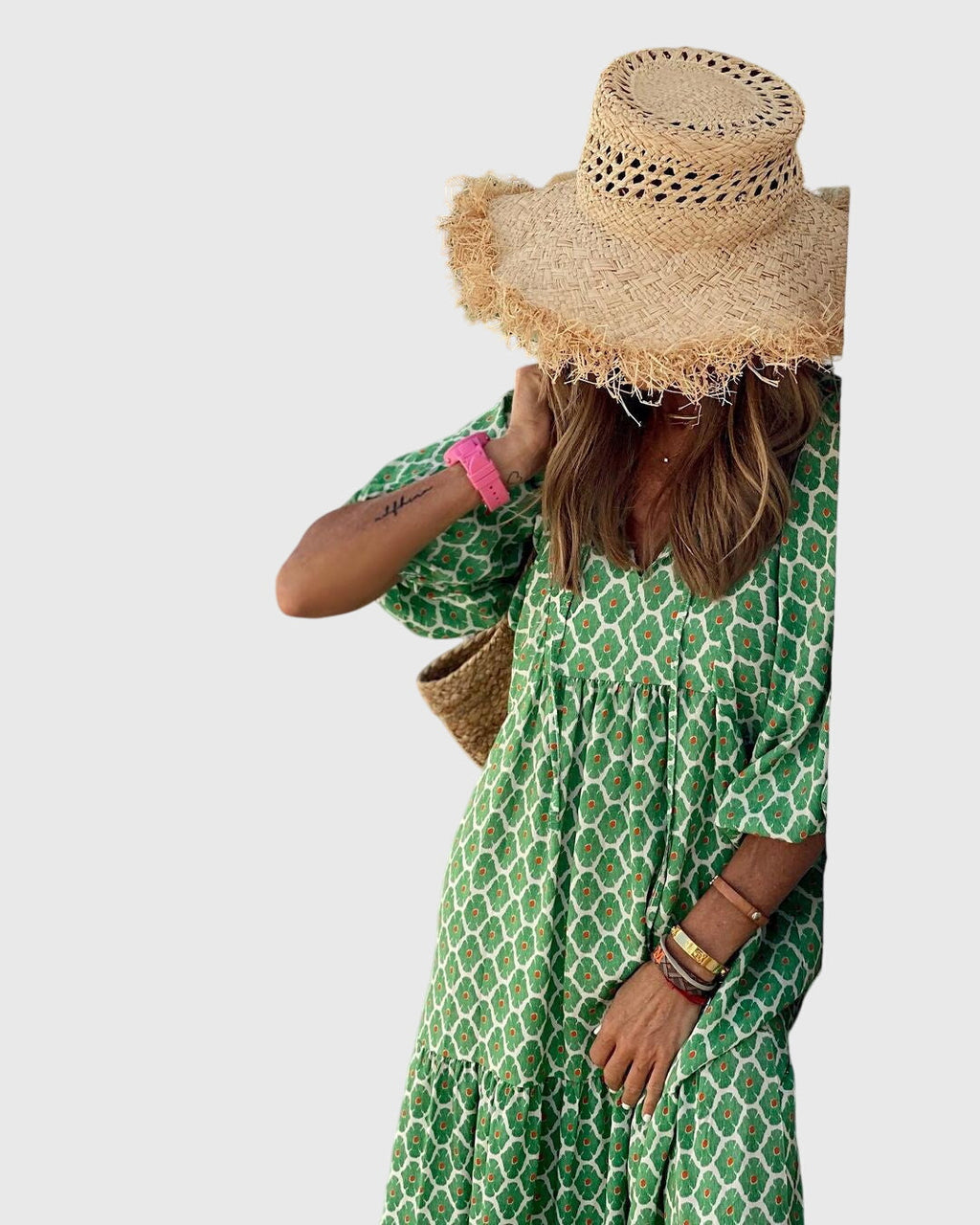 Bohemian maxi gown | printed relaxed fit long dress