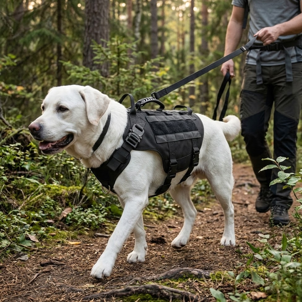Tactical Dog Harness Military Nylon No Pull Vest With Molle Pouches and Handle