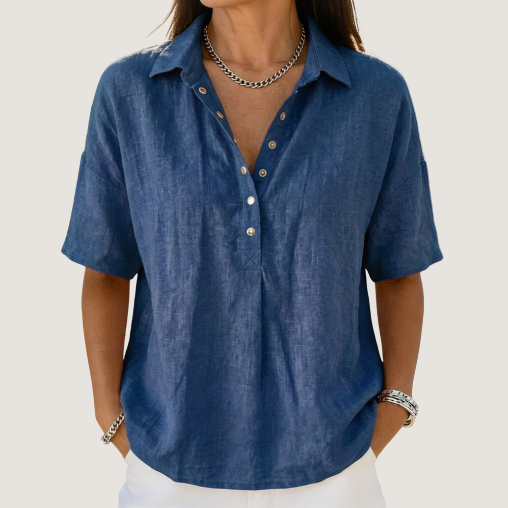 Women's Relaxed Button-Up Blouse