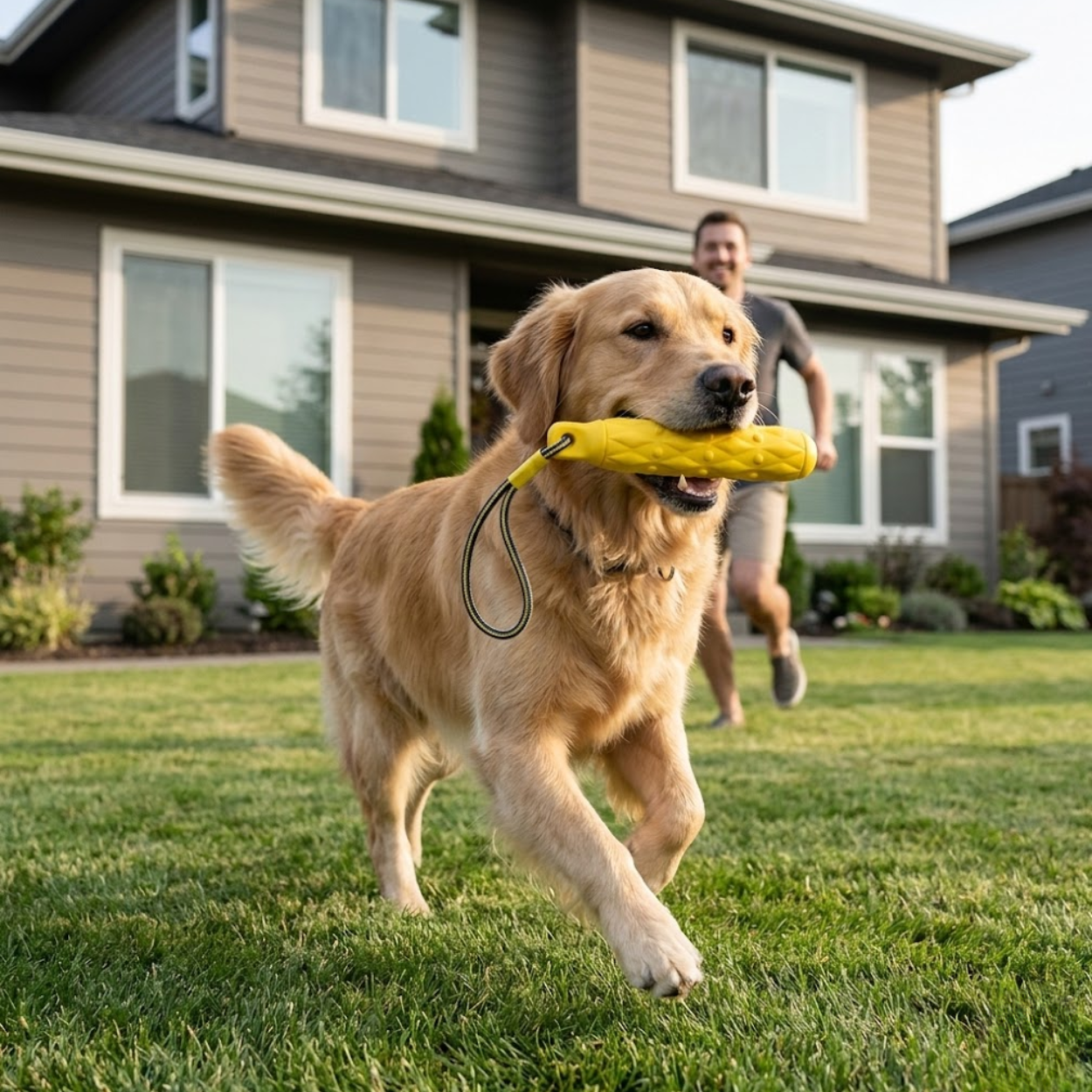 Durable Rubber Dog Chew Toy with Rope for Large Breed Aggressive Chewers Training