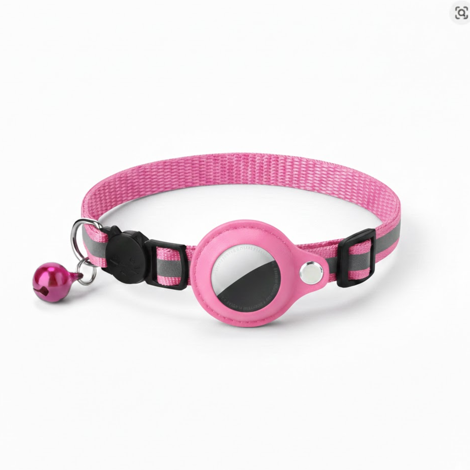 Reflective Cat AirTag Collar with Breakaway Buckle Bell and GPS Tracker Case