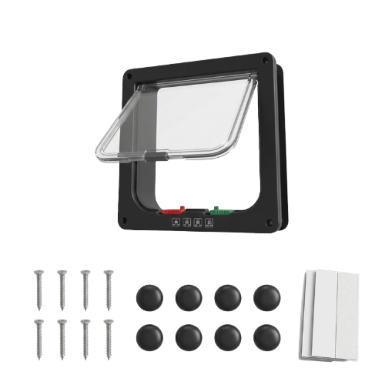Cat Flap Door ABS Plastic 4 Way Locking Security Pet Gate for Dogs and Kittens