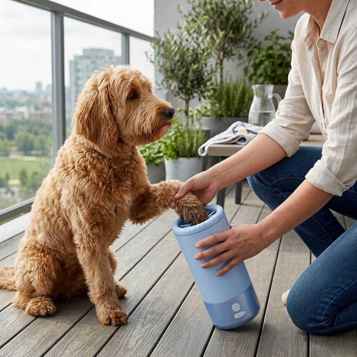 Electric Pet Paw Cleaner Automatic Dog Foot Washing Cup with USB Rechargeable Battery