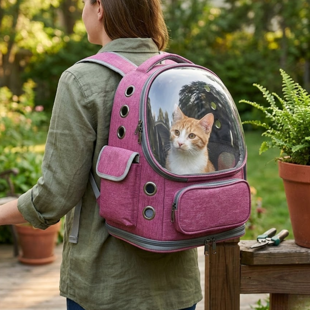 Transparent Pet Cat Carrier Backpack Breathable Outdoor Travel Bag for Small Dogs