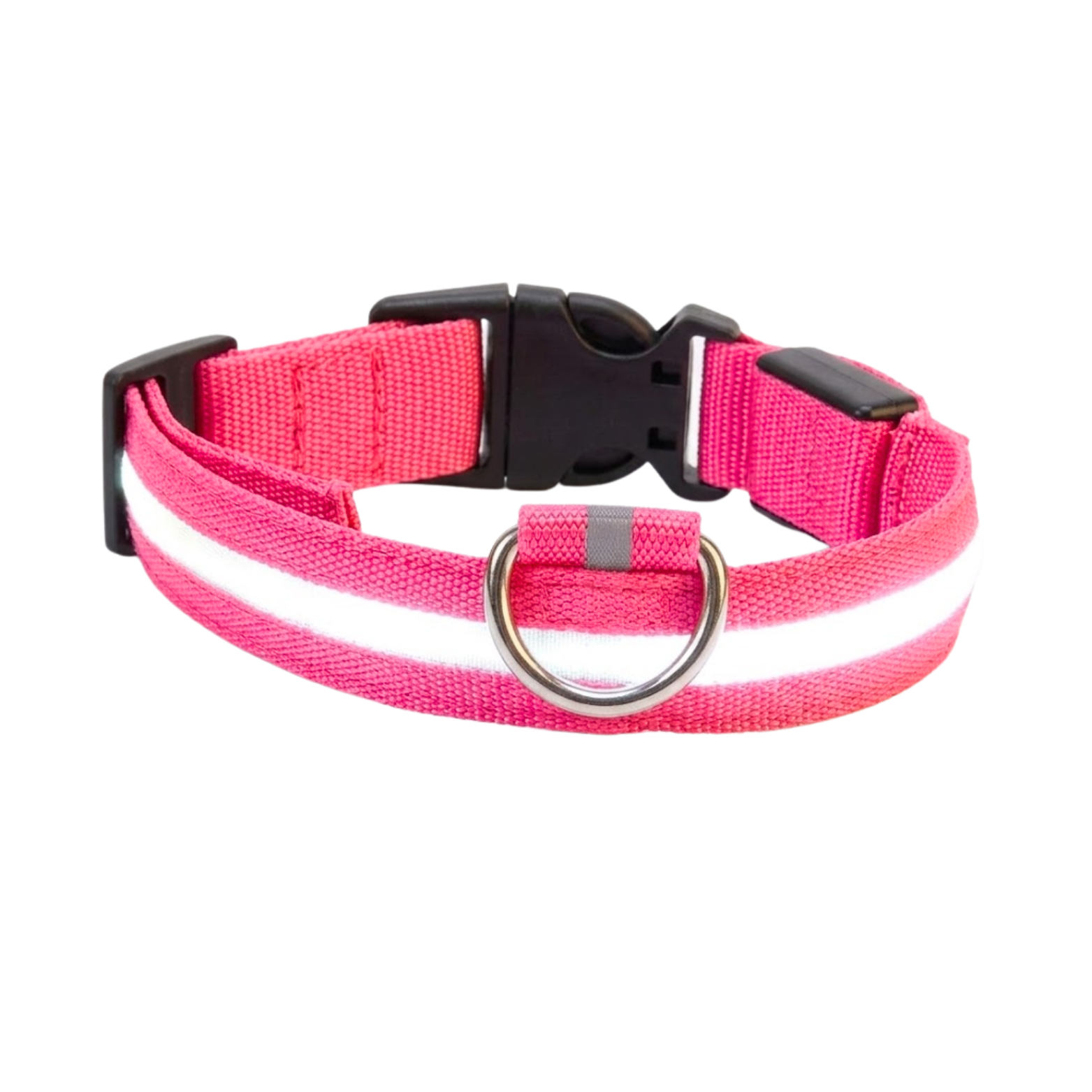 LED Dog Collar Nylon Rechargeable Glow in the Dark Night Safety Flashing Light