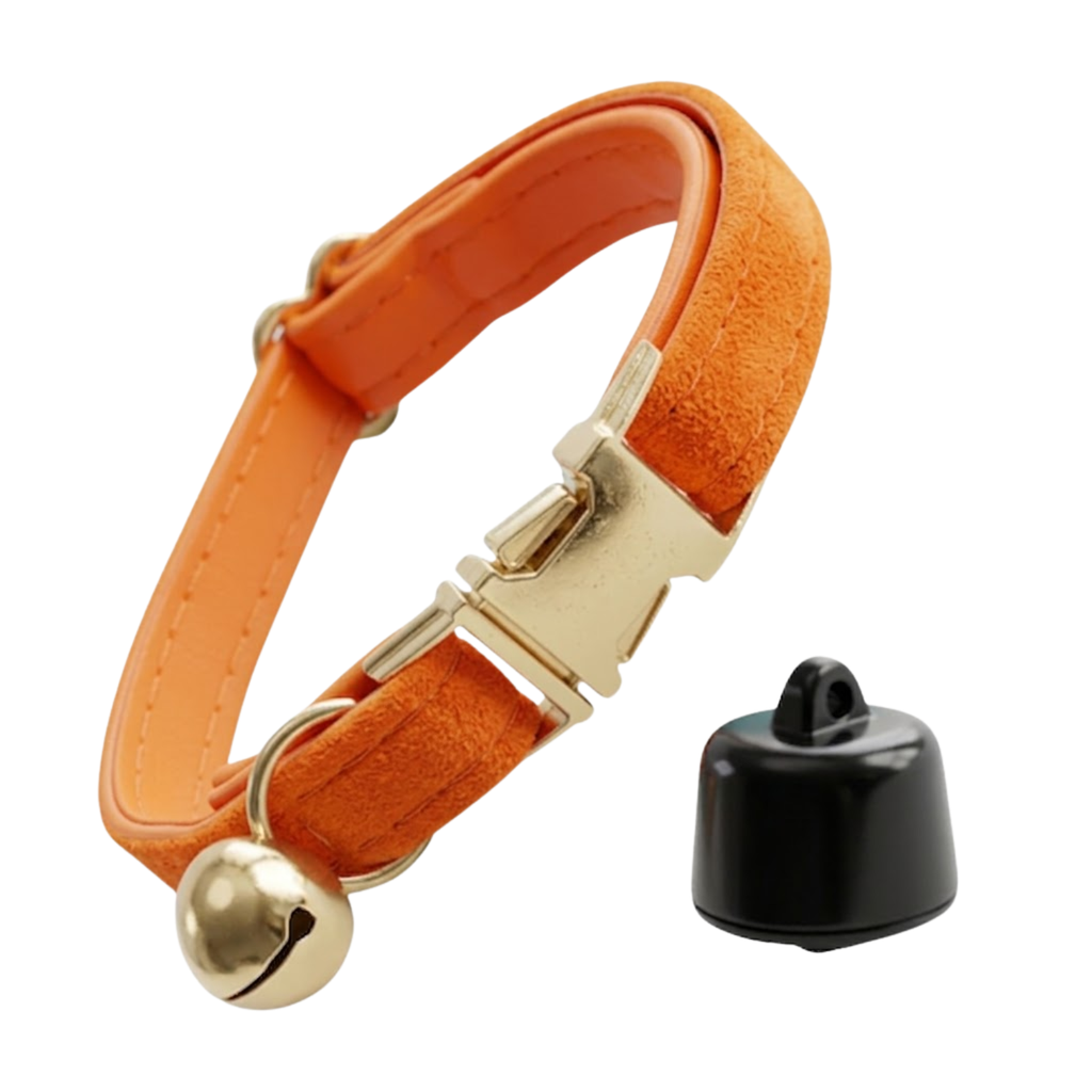 Smart Pet Tracker with Adjustable Velvet Collar and Bell for Dogs and Cats
