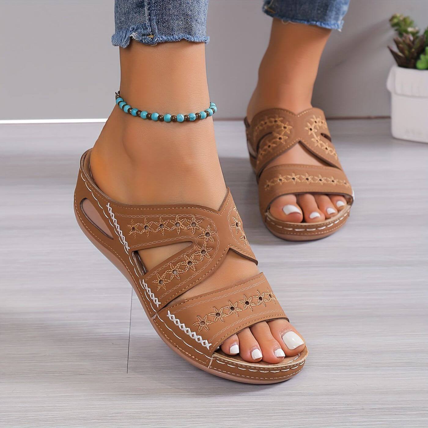 Slip-resistant sandals — cushioned walking footwear for daily use