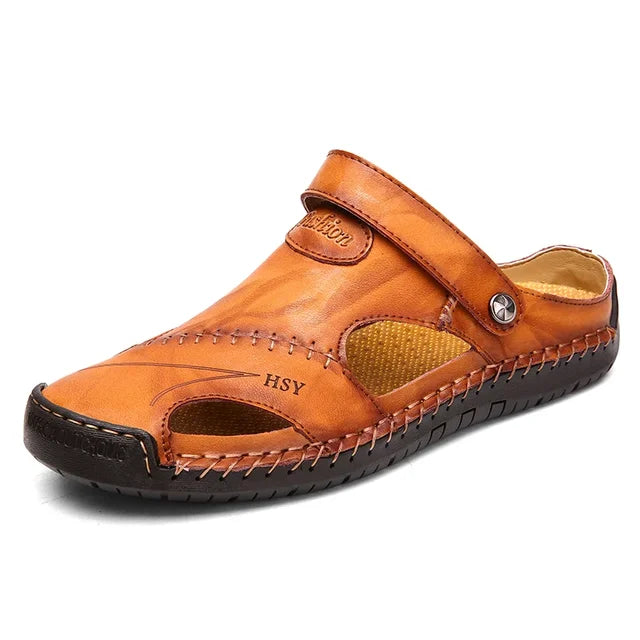 Men's slip-on sandals — breathable closed-toe design — daily wear