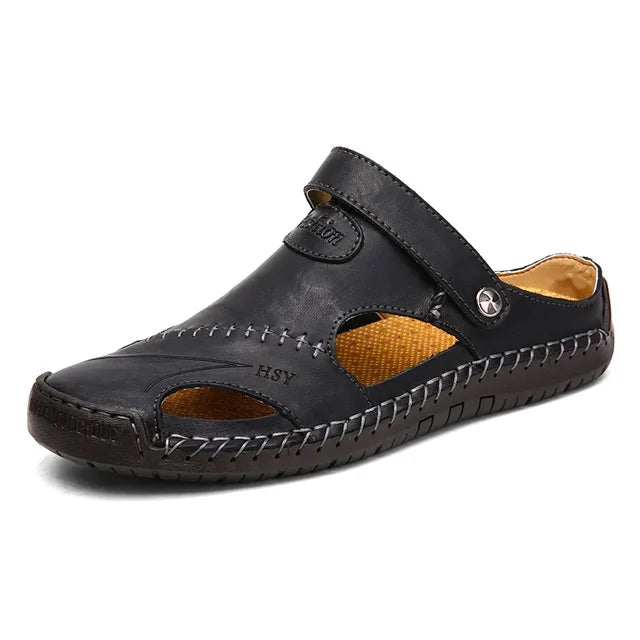 Men's slip-on sandals — breathable closed-toe design — daily wear