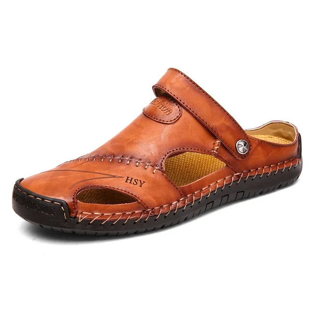 Men's slip-on sandals — breathable closed-toe design — daily wear