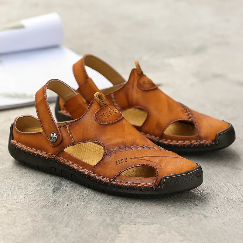 Men's slip-on sandals — breathable closed-toe design — daily wear