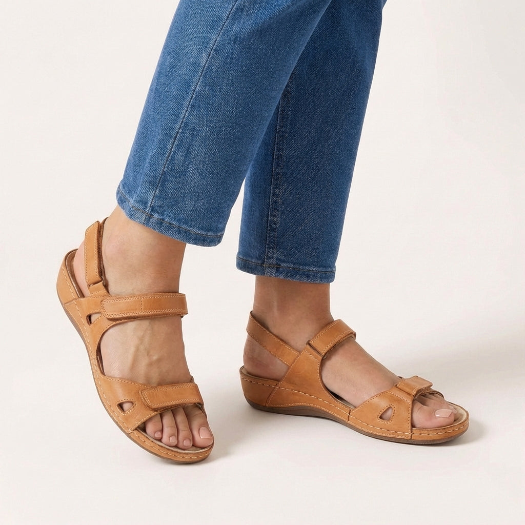 Women's adjustable strap sandals - supportive open toe warm weather travel