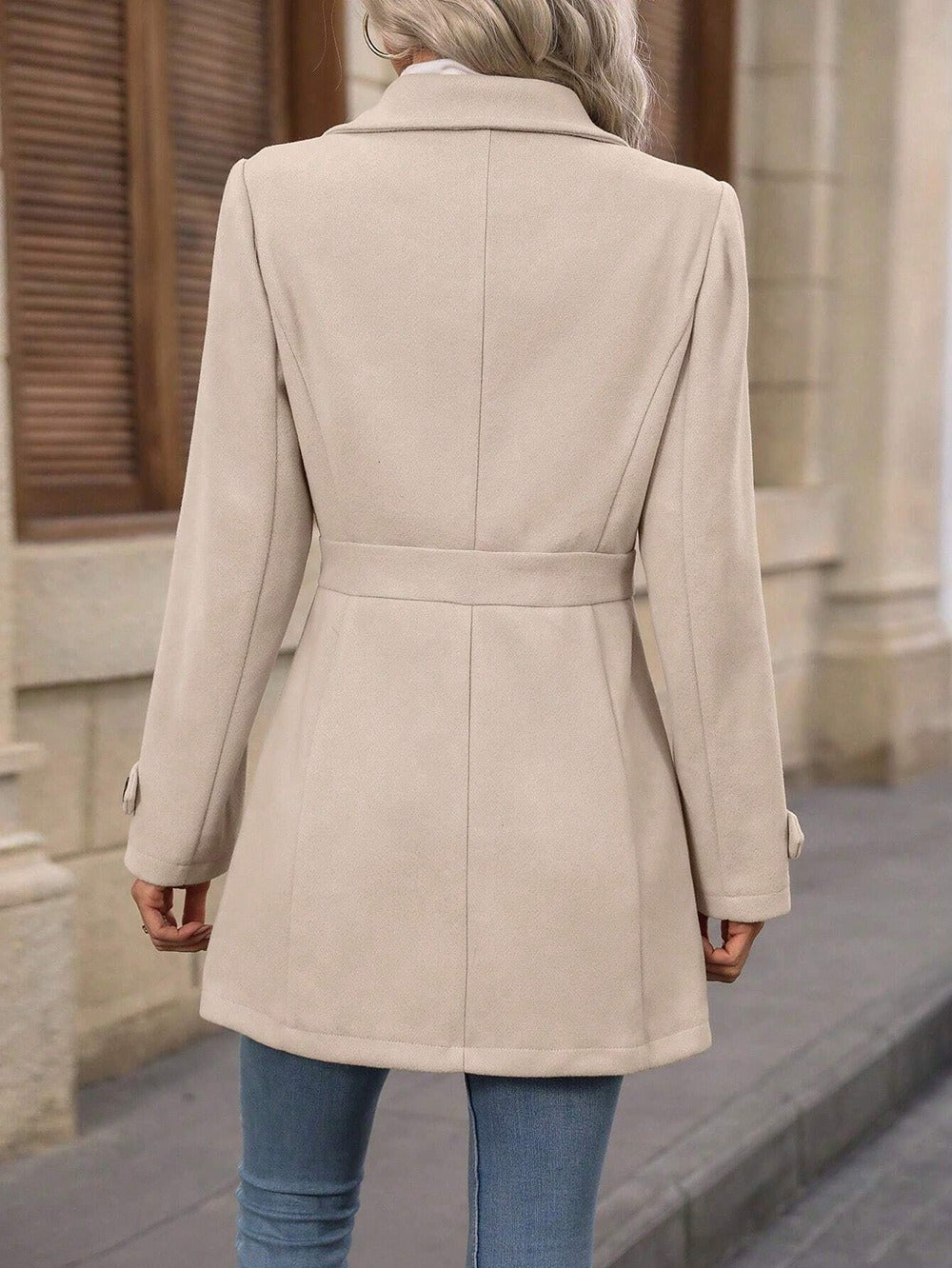 Women's Trenchcoat for Women Wool Blend Belted Autumn