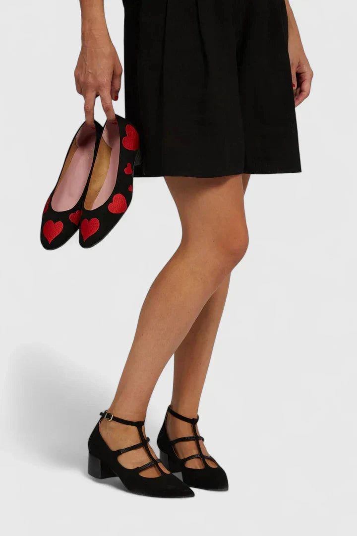 T-Strap Block Heel Pumps