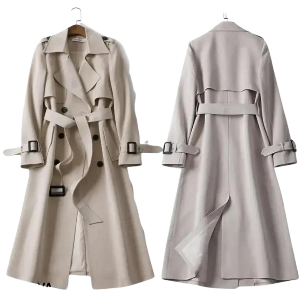 Women's Trenchcoat for Women Belted Plaid Lined Long Outerwear