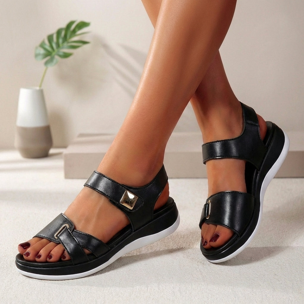 Women's Platform Sandals Adjustable Strap Open Toe Lightweight Casual Walking Shoes
