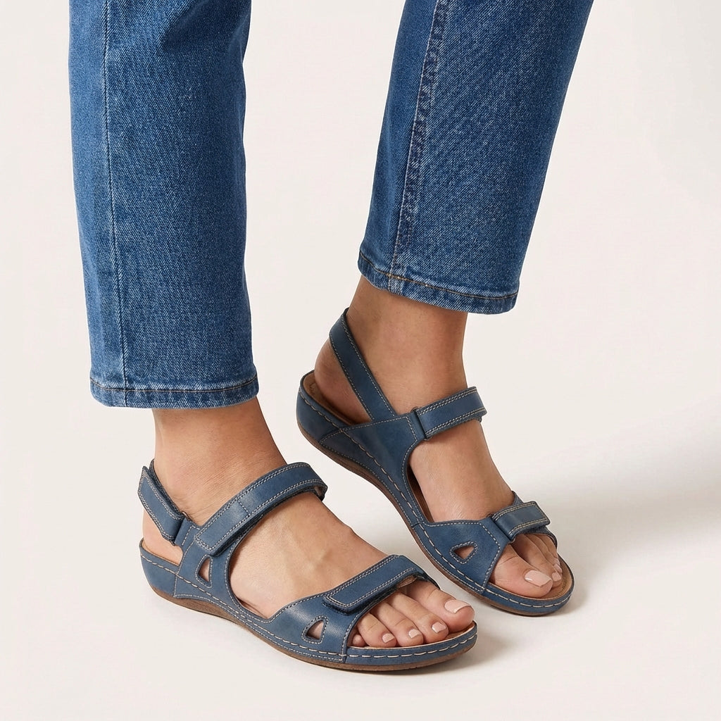 Women's adjustable strap sandals - supportive open toe warm weather travel