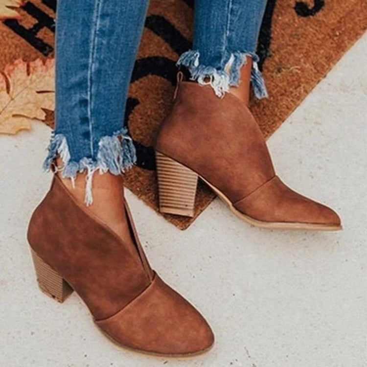 Women's Ankle Boots Reinforced Snug Fit Sleek Chunky Casual Special Occasion