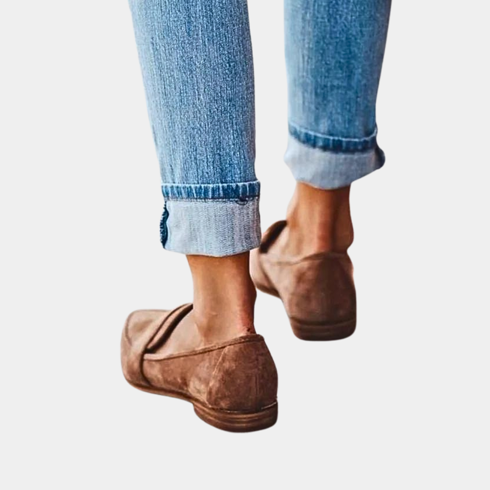 Women’s suede loafers — pointed-toe slip-on footwear