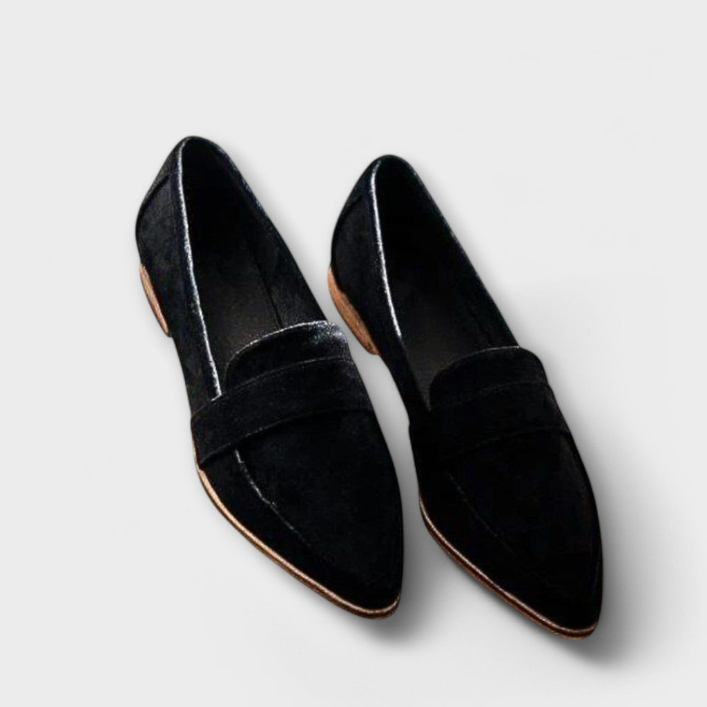 Women’s suede loafers — pointed-toe slip-on footwear