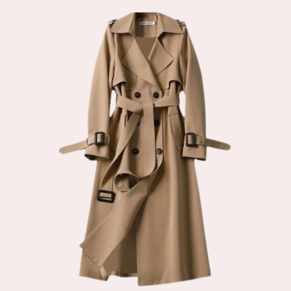 Women's Trenchcoat for Women Belted Double Breasted Outerwear Winter