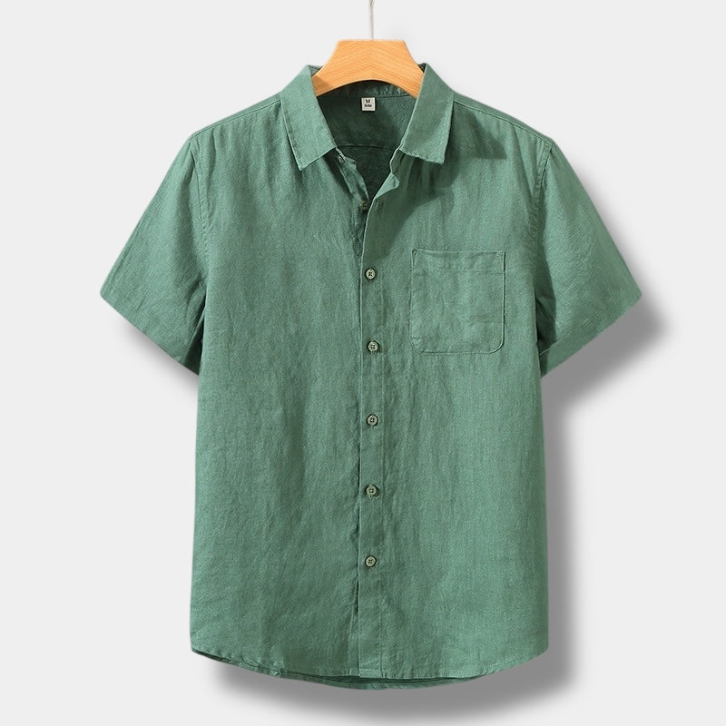 Short sleeve shirt for men — relaxed cut front pocket — daily casual style
