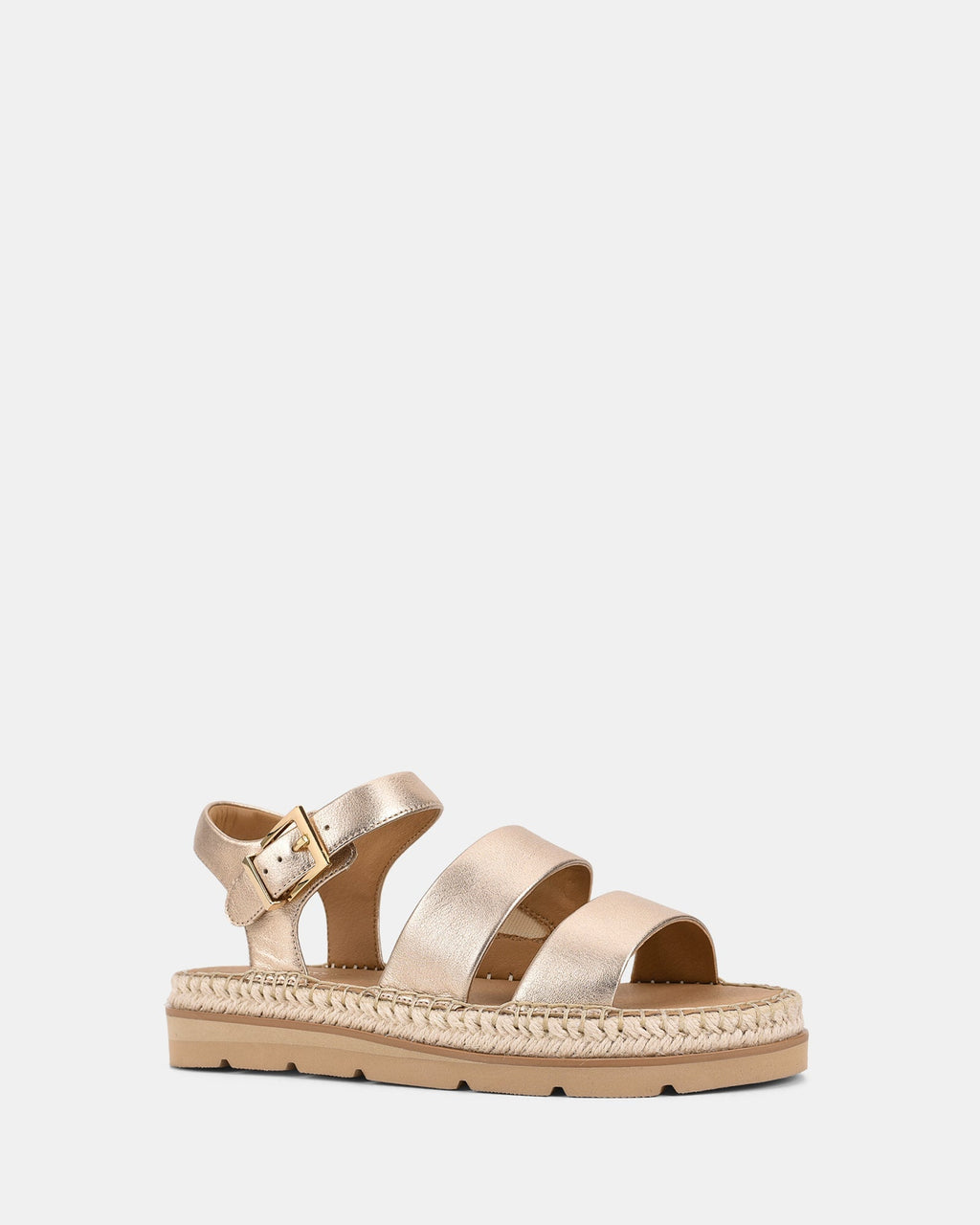 Women's Platform Wedge Sandals with Braided Detail and Buckle Strap