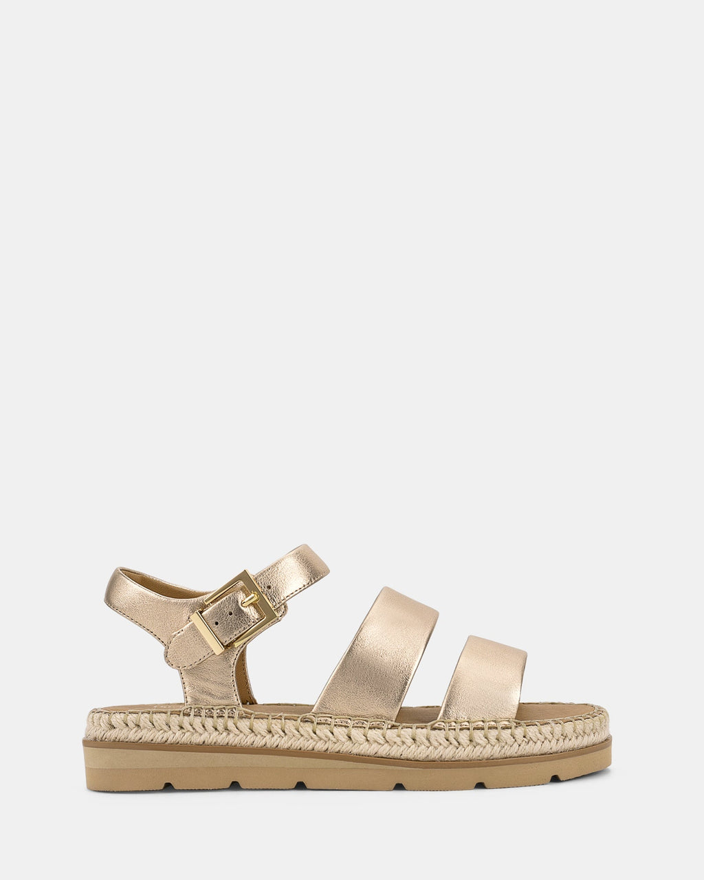 Women's Platform Wedge Sandals with Braided Detail and Buckle Strap