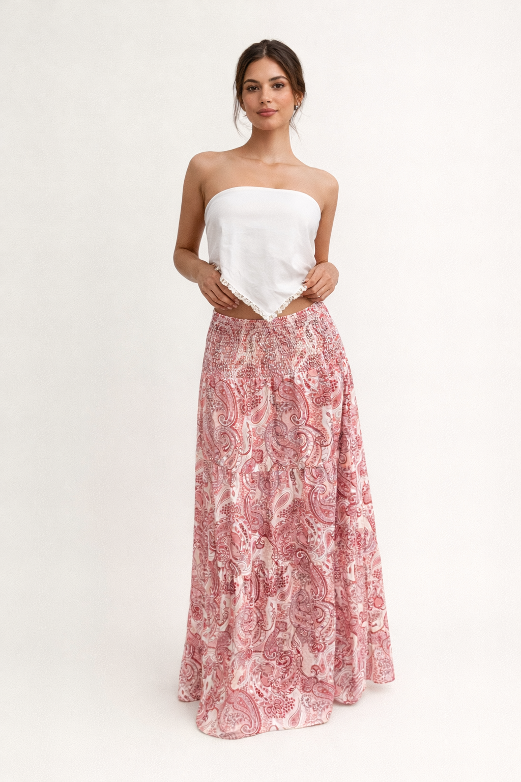 Maxi skirt for women — printed loose fit — casual daily [52 characters]