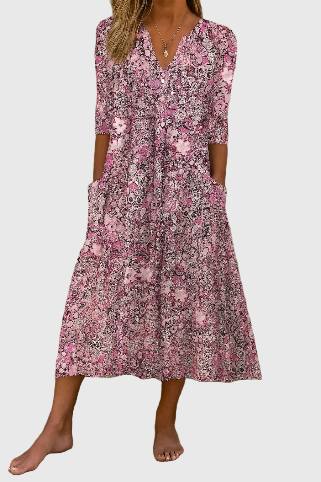 Women's Printed Midi Dress