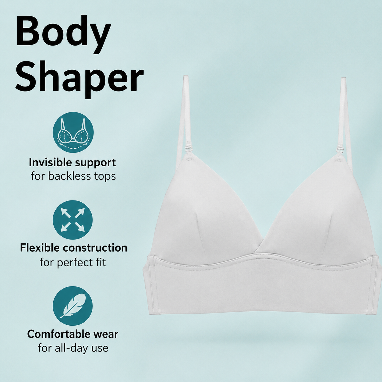 Deep U-Back Invisible Support Bra