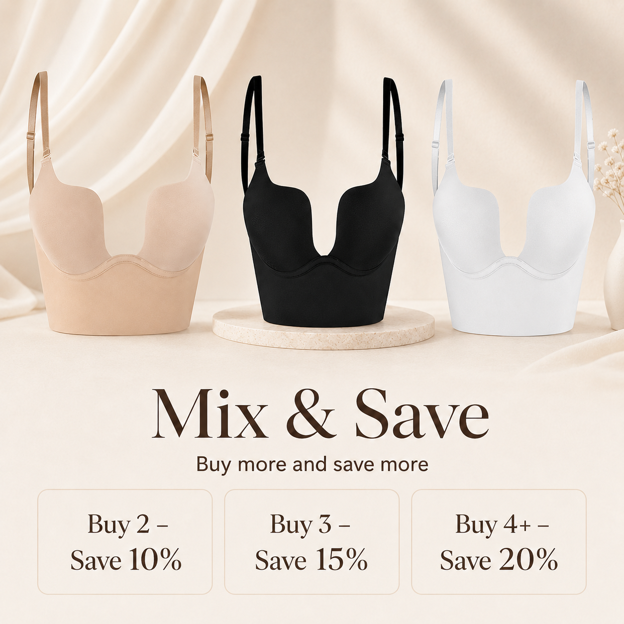 Seamless Low Back Convertible Bra