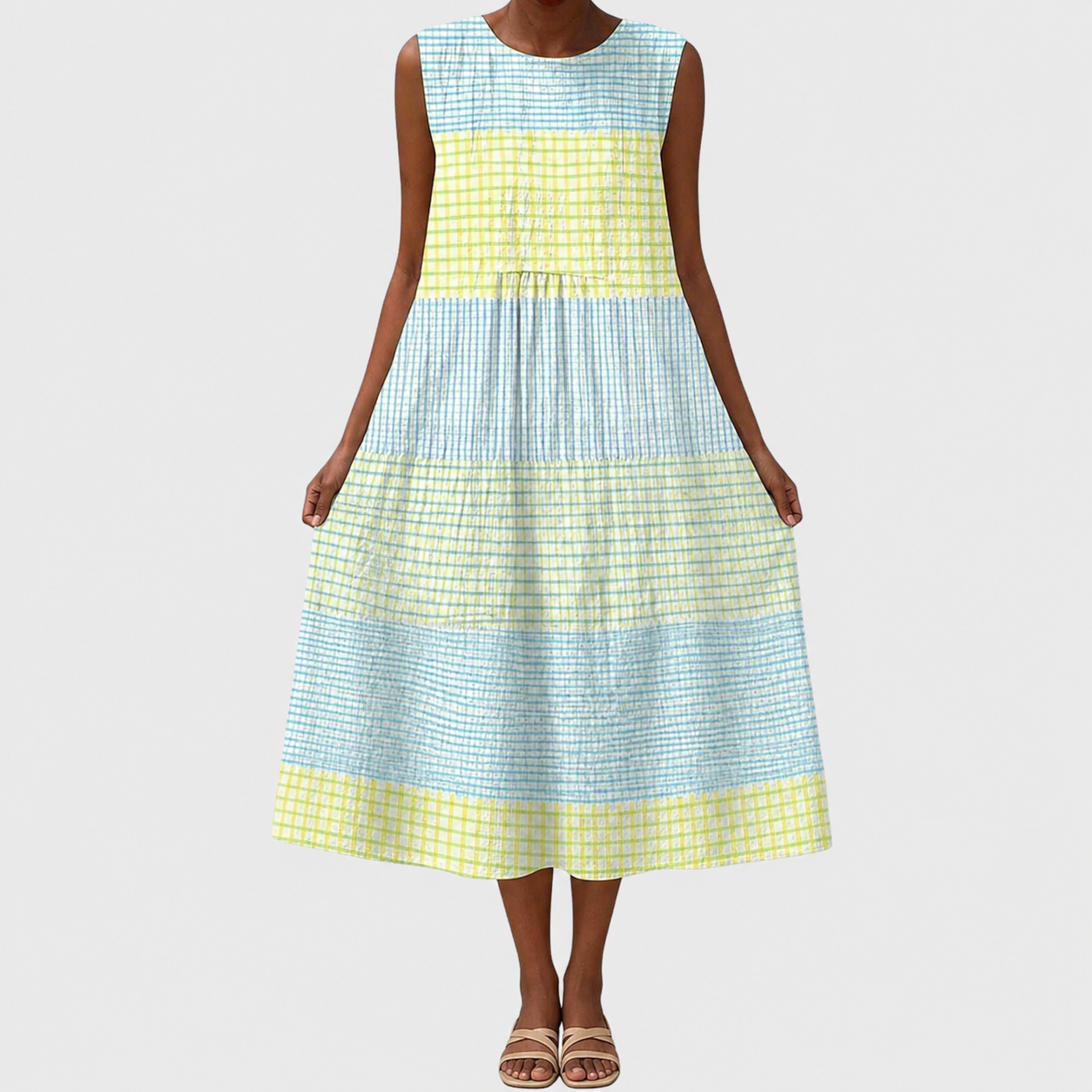 Women's casual dress — relaxed knee-length cut with sleeveless top | casual daily