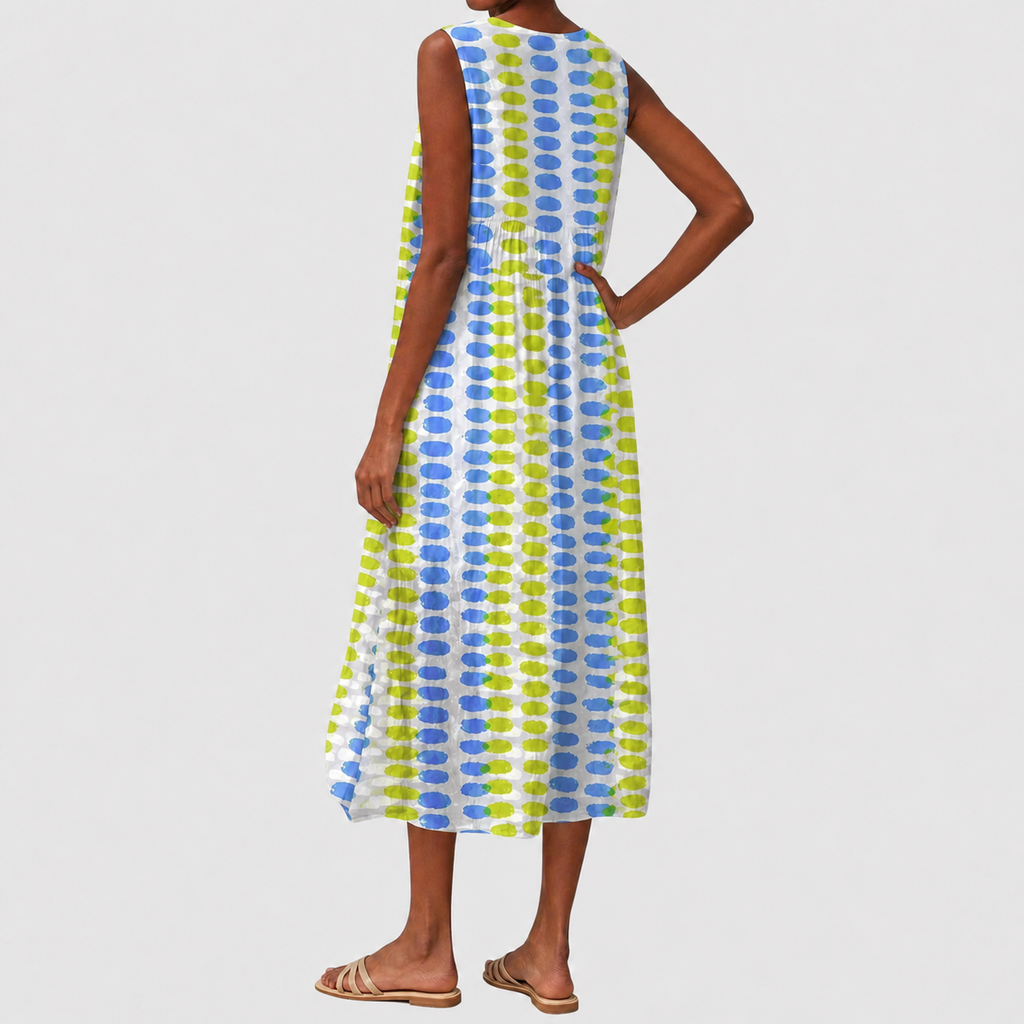 Women's casual dress — relaxed knee-length cut with sleeveless top | casual daily