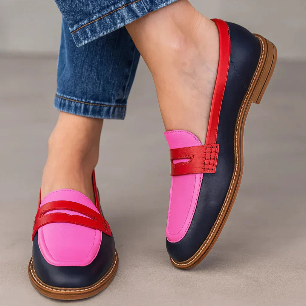 Women's round-toe slip-on shoes — rubber sole | casual daily wear