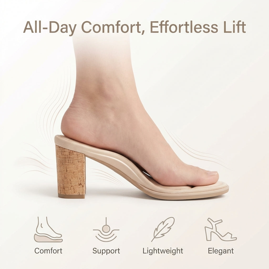 Women's Slingback Sandals Block Heel Open Toe Faux Leather Sophisticated Walking Shoes