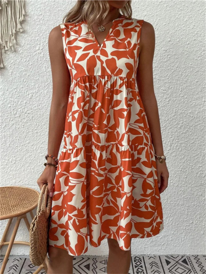 Women's midi summer dress floral print