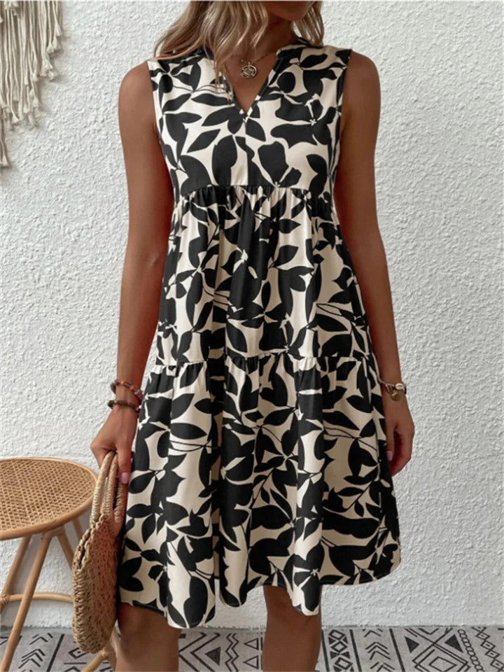 Women's midi summer dress floral print