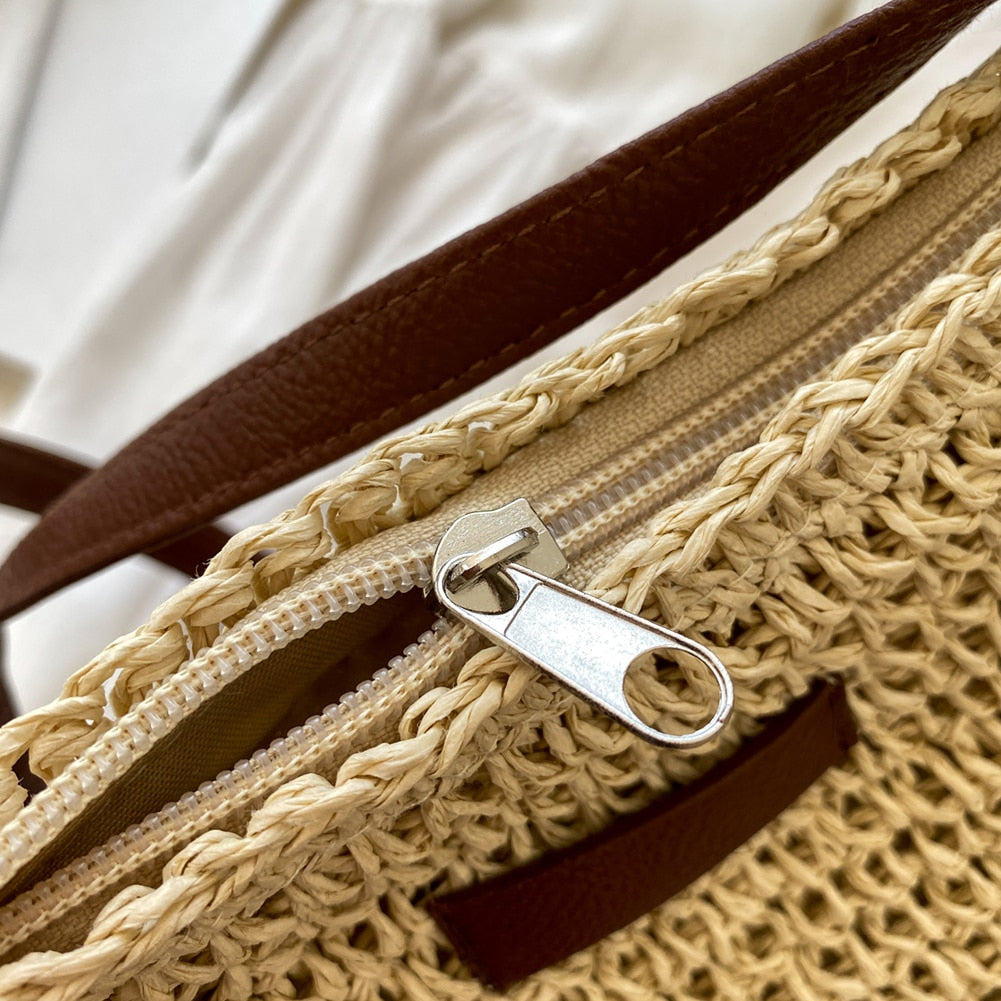 Women's casual crossbody bag - large knit hobo purse - beach vacation